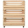 vidaXL Vegetable Trolley 30.3"x11.8"x31.5" Solid Wood Pine
