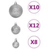 vidaXL Christmas Bauble Set Set of 111 Silver Polystyrene Various sizes