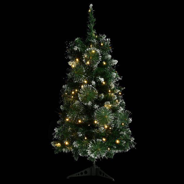 vidaXL Artificial Christmas Tree Green with flocked white snow PVC, plastic