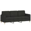 vidaXL 3-seater Sofa Black Fabric (100% polyester), metal, textilene