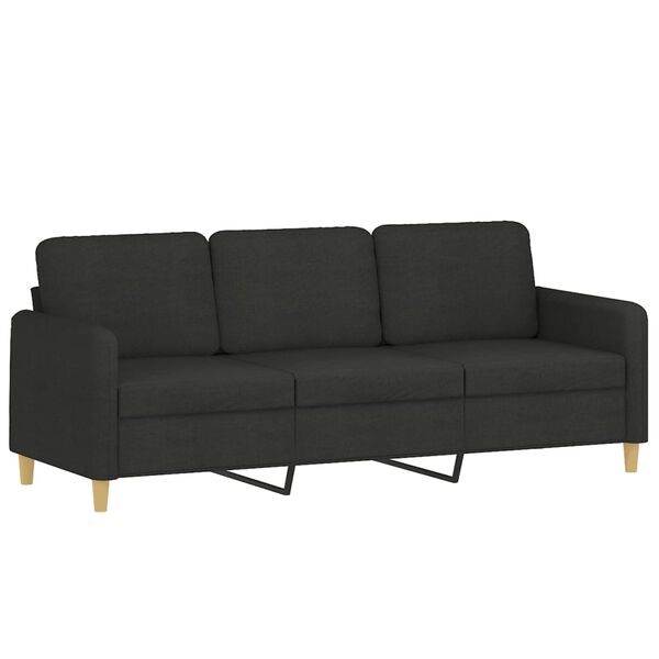 vidaXL 3-seater Sofa Black Fabric (100% polyester), metal, textilene