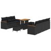 vidaXL Garden Sofa Set 10 pcs Black Poly Rattan