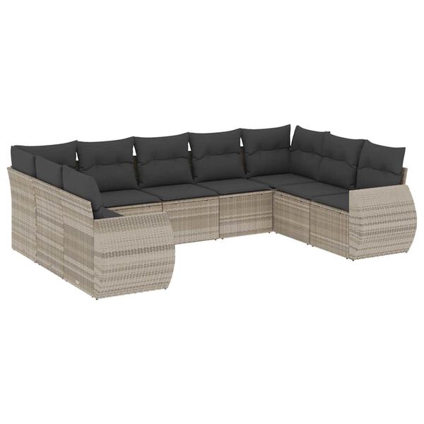vidaXL Garden Sofa Set Light Grey, Dark Grey