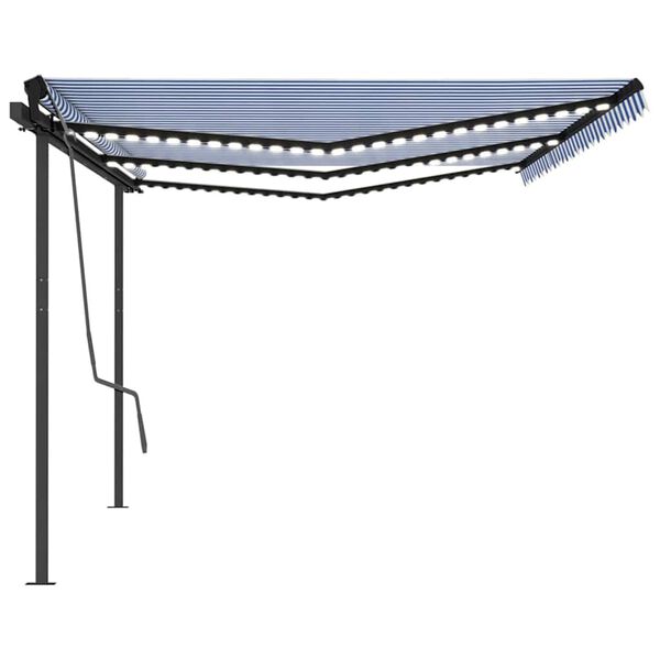 vidaXL Retractable Awning Blue and White