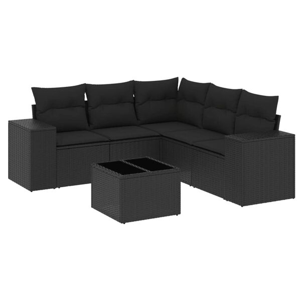 vidaXL Garden Sofa Set Black