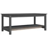 vidaXL Coffee Table Grey Solid pinewood 43.3 x 21.7 x 17.7 in