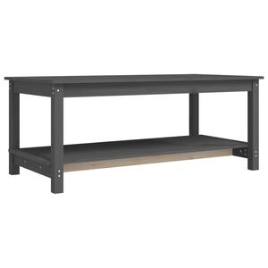 vidaXL Coffee Table Grey Solid pinewood 43.3 x 21.7 x 17.7 in