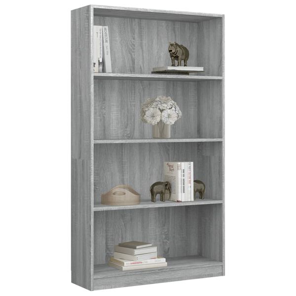 vidaXL Book Cabinet Grey Sonoma Engineered wood 31.5x9.4x56.0 in