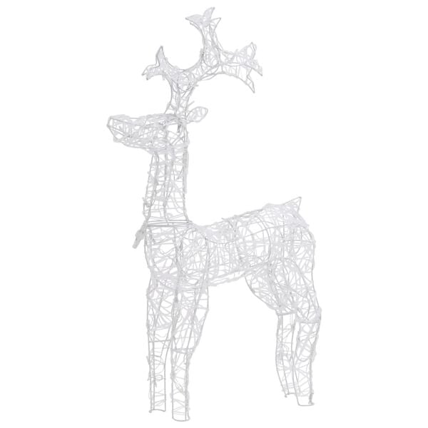 vidaXL Reindeer Christmas Decoration Set of 2 Warm White Acrylic