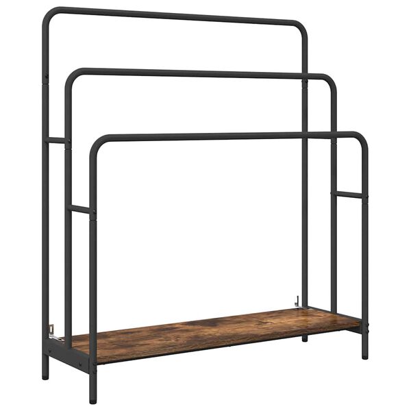 vidaXL Cloth Rack Smoked Oak 35.43 x 11.81 x 39.57 in Engineered wood