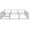 vidaXL Dog Kennel Black Steel Large Durable Dog Kennel Rectangular