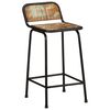 vidaXL Bar Stool Set of 4 Brown and Black Solid Reclaimed Wood, Iron