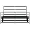 vidaXL Bed Frame Black Powder-Coated Steel Double Bed Frame