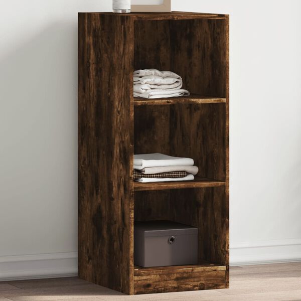 vidaXL Wardrobe Smoked Oak Engineered Wood Compact Wardrobe