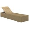 vidaXL Sunlounger Brown and cream white PE rattan, powder-coated steel