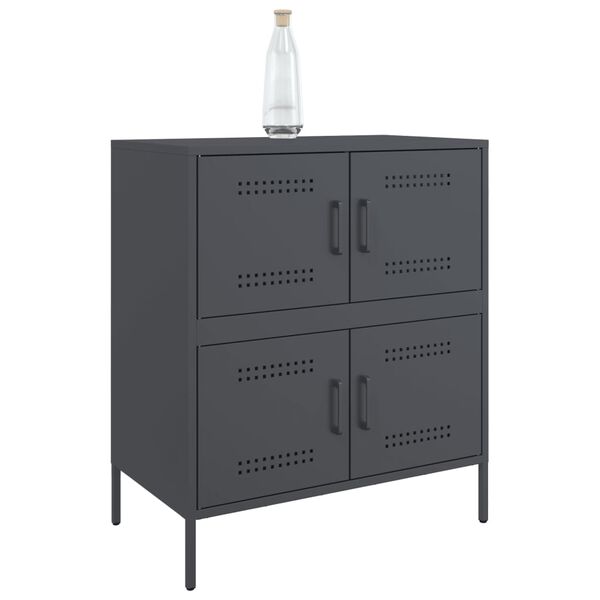 vidaXL Sideboard Anthracite Steel Medium Doors Sideboard Rectangular