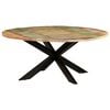 vidaXL Dining Table Varied Solid reclaimed wood, powder-coated steel Large