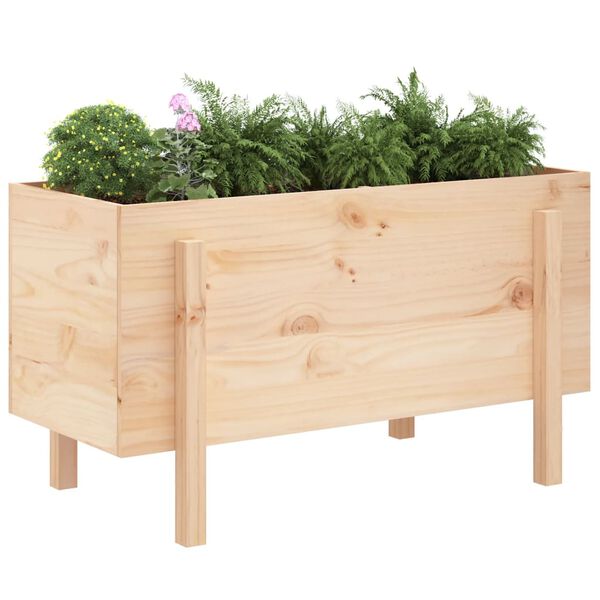 vidaXL Garden Raised Bed Natural wood color Solid pine wood