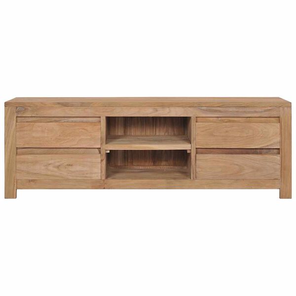 vidaXL TV Cabinet Natural wood color Solid teak wood 45.3 x 11.8 x 15.7 in