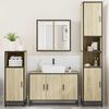 vidaXL Bathroom Furniture Set Sonoma Oak Engineered Wood, Metal