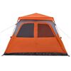 vidaXL Family Tent Dome 6-Person Gray and Orange Quick Release