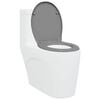 vidaXL Toilet Seat Grey 17.64 x 14.69 x 1.65 in Duroplast