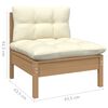 vidaXL Garden Lounge Set Honey brown Solid pinewood, fabric (100% polyester)