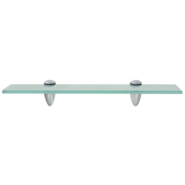 vidaXL Floating Shelf Clear Tempered Safety Glass, Zinc Alloy Medium