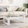 vidaXL Coffee Table White Engineered Wood and Glass Medium Coffee Table