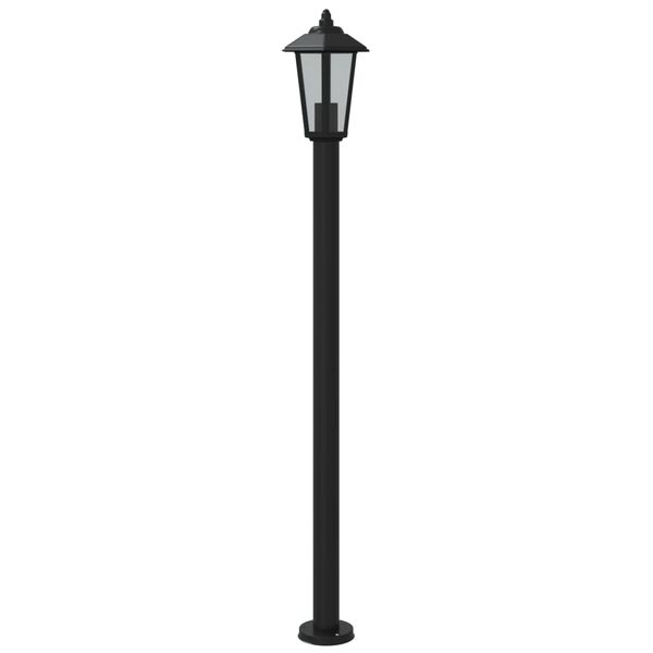 vidaXL Outdoor Floor Lamp Set of 3 Black Stainless Steel, Polycarbonate
