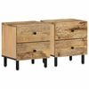vidaXL Bedside Cabinet Set of 2 Natural Mango Wood