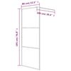 vidaXL Walk-in Shower Wall Black 31.5x76.8" Half Frosted ESG Glass