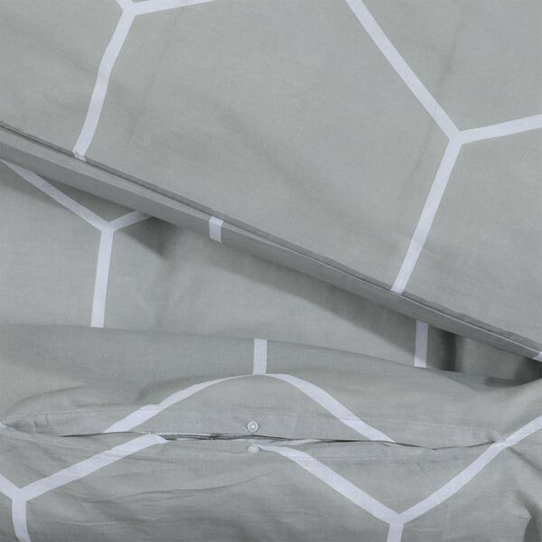 vidaXL Duvet Cover Set Set of 2 Grey 100% Cotton 102.4x94.5 in