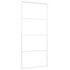 vidaXL Sliding Door Frosted ESG Glass and Aluminum 35.4"x80.7" White
