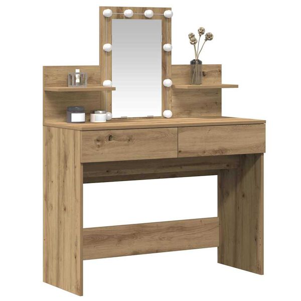 vidaXL Dressing Table with Drawer Artisan Oak 39.37 x 15.75 x 51.18 in