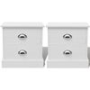 vidaXL Bedside Cabinet Set of 2 White Paulownia wood + MDF + plywood