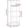 vidaXL Bookcase Smoked Oak Engineered wood Medium Bookshelf
