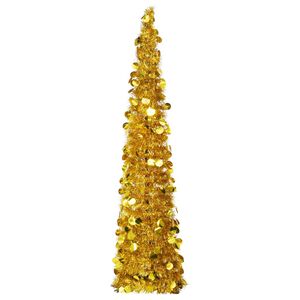 vidaXL Pop-up Christmas Tree Gold PET 5 ft Collapsible