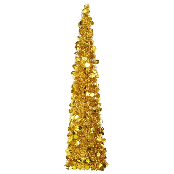 vidaXL Pop-up Christmas Tree Gold PET 5 ft Collapsible