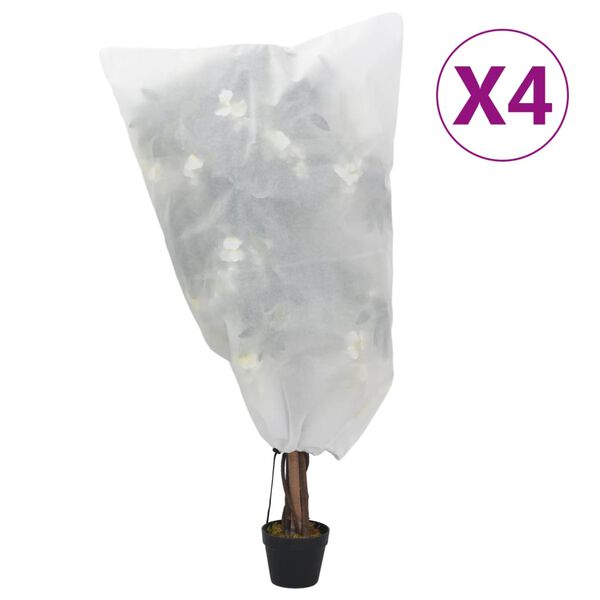 vidaXL Plant Fleece Cover Set of 4 White 100% polypropylene Large