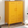 vidaXL Highboard Mustard Yellow Cold-rolled Steel 26.8x15.4x40.0 in