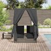 vidaXL Double Sun Lounger with Roof Gray 205 x 129 x 200 cm PE rattan