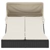 vidaXL Double Sun Lounger Black, Cream White