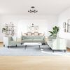 vidaXL 3 Piece Chesterfield Sofa Set with Bolsters Light Gray Velvet