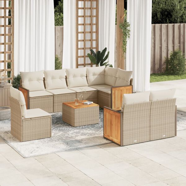 vidaXL Garden Sofa Set Beige, Cream White