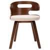 vidaXL Dining Chair Set of 6 Cream and dark brown