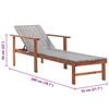 vidaXL Sunlounger Grey Poly Rattan, Solid Acacia Wood Standard