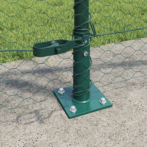 vidaXL Fence Post Green 164.04 x 3.28 ft (0.98 in mesh) Steel and PVC