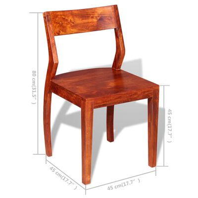 vidaXL Dining Chairs 2 pcs Solid Acacia Wood Sheesham