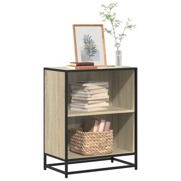 vidaXL Book Cabinet Sonoma oak Engineered wood and metal Medium